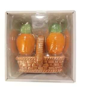 Salt Pepper Shaker Set Hoppers Lane Easter Collection Carrot Ceramic Basket